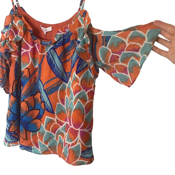 NWT Parker Desert Rose cold shoulder flutter sleeve with ruffles - XS - Picture 2 of 7
